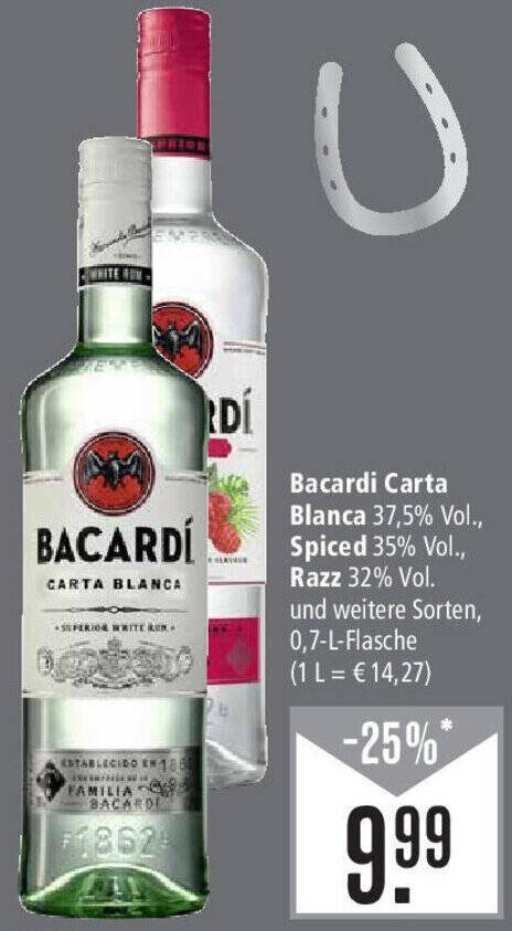 Bacardi Carta Blanca Spiced Razz 0 7 L Flasche Angebot Bei Marktkauf