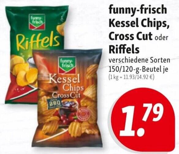 Funny Frisch Kessel Chips Cross Cut Oder Riffels G Beutel