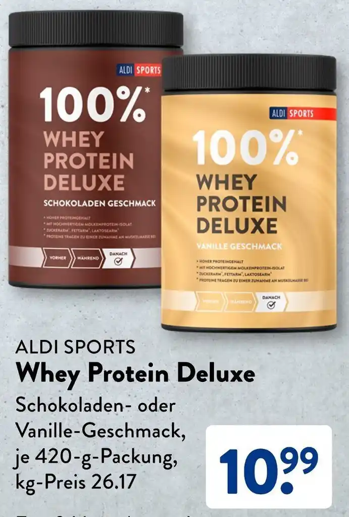 Aldi Sports Whey Protein Deluxe G Packung Angebot Bei Aldi S D