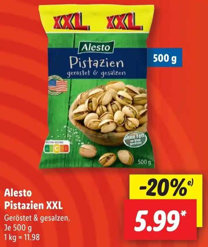 Alesto Pistazien Xxl G Angebot Bei Lidl