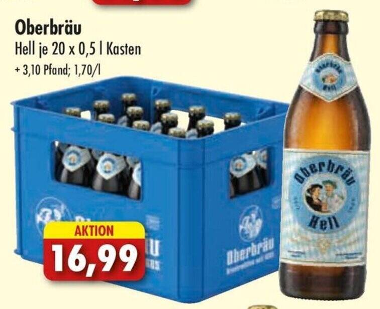 Oberbräu Hell je 20 x 0 5L Angebot bei Lösch Depot