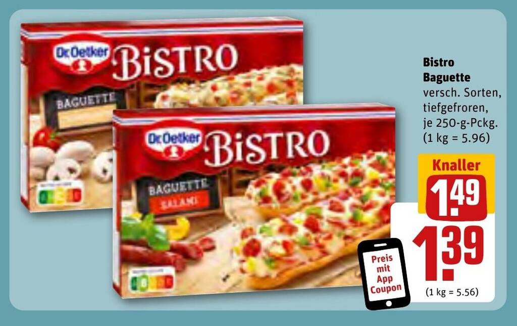 Dr Oetker Bistro Baguette Versch Sorten Je G Angebot Bei Rewe