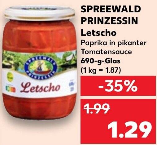 Spreewald Prinzessin Letscho G Glas Angebot Bei Kaufland