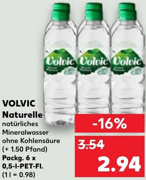 VOLVIC Naturelle natürliches Mineralwasser Packg 6x0 5 L Angebot bei