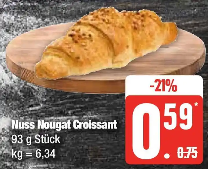 Nuss Nougat Croissant 93 g Stück Angebot bei Edeka