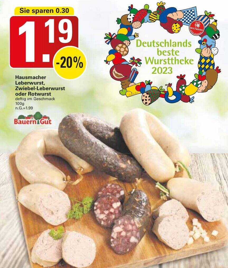 Bauern Gut Hausmacher Leberwurst Zwiebel Leberwurst Oder Rotwurst 100