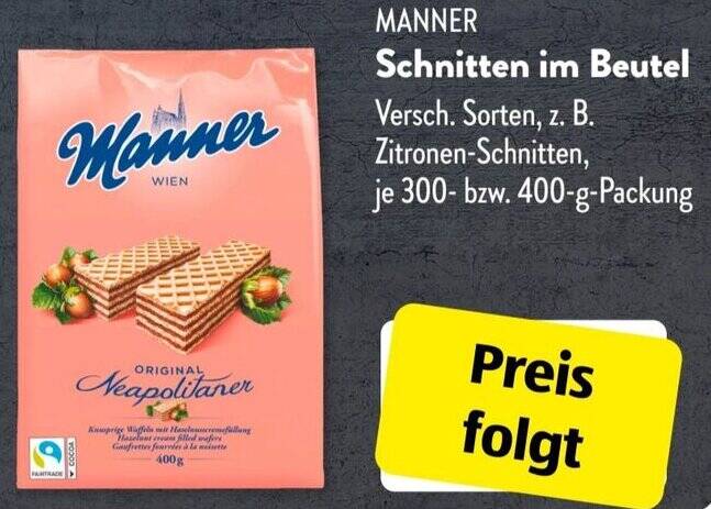 MANNER Schnitten im Beutel 300 400 g Packung Angebot bei Aldi Süd