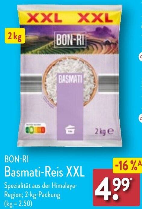 Bon Ri Basmati Reis Xxl Kg Packung Angebot Bei Aldi Nord