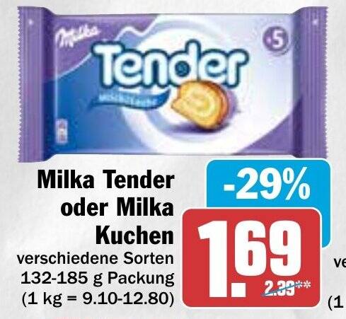 Milka Tender Oder Milka Kuchen Verschiedene Sorten 132 185 G Packung