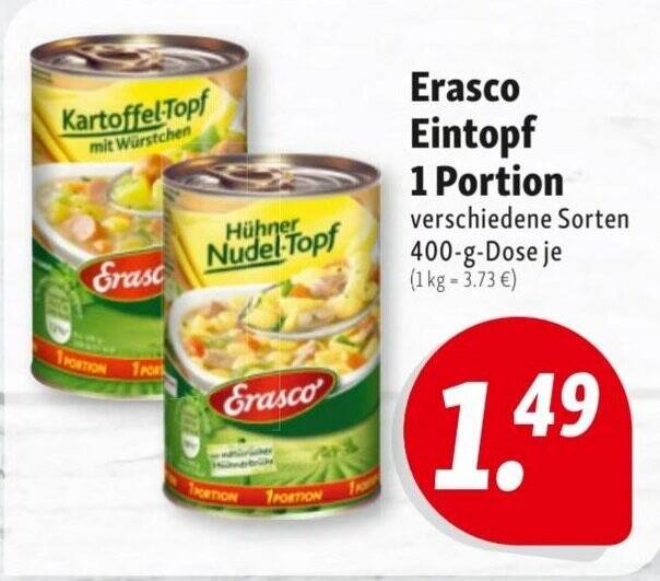 Erasco Eintopf 1 Portion Verschiedene Sorten 400 G Dose Angebot Bei Nah