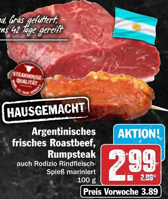 Argentinisches Frisches Roastbeef Rumpsteak 100 G Angebot Bei Hit