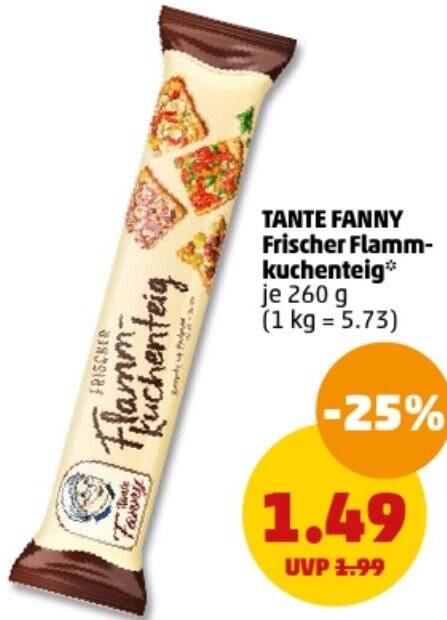 Tante Fanny Frischer Flammkuchenteig G Angebot Bei Penny