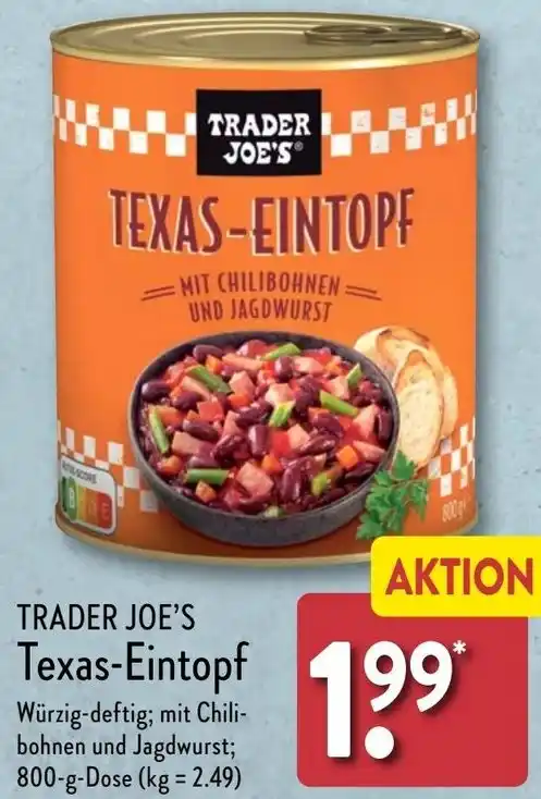 TRADER JOE S Texas Eintopf 800 G Dose Angebot Bei Aldi Nord