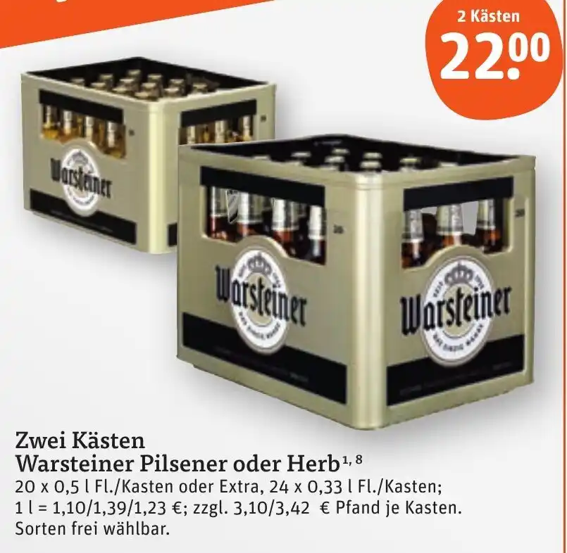 Zwei K Sten Warsteiner Pilsener Oder Herb X L Fl Kasten Angebot