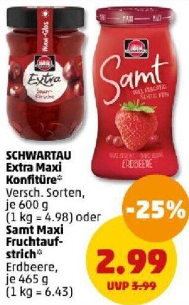 Schwartau Extra Maxi Konfit Re G Oder Samt Maxi Fruchtaufstrich