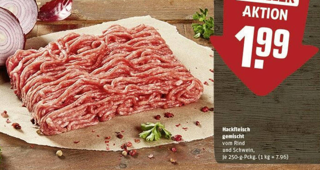 Hackfleisch Gemischt Vom Rind Und Schwein Je G Pckg Angebot Bei Rewe