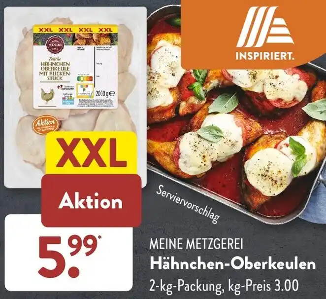 MEINE METZGEREI Hähnchen Oberkeulen 2 kg Packung Angebot bei Aldi Süd