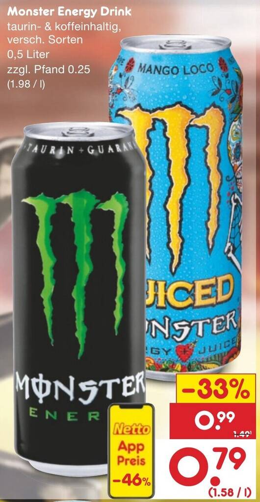 Monster Energy Drink Liter Angebot Bei Netto Marken Discount