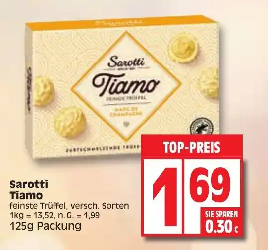 Sarotti Tiamo feinste Trüffel versch Sorten 125g Packung Angebot bei