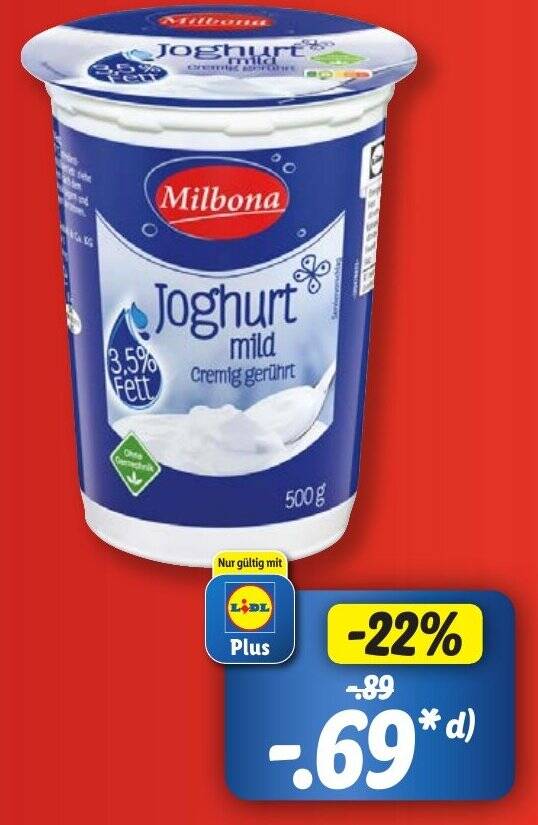 Milbona Joghurt Mild G Angebot Bei Lidl