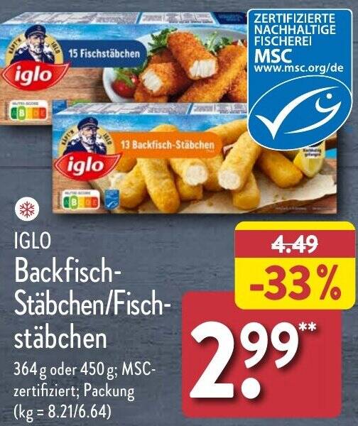 Iglo Backfisch St Bchen Fischst Bchen G Oder G Angebot Bei Aldi