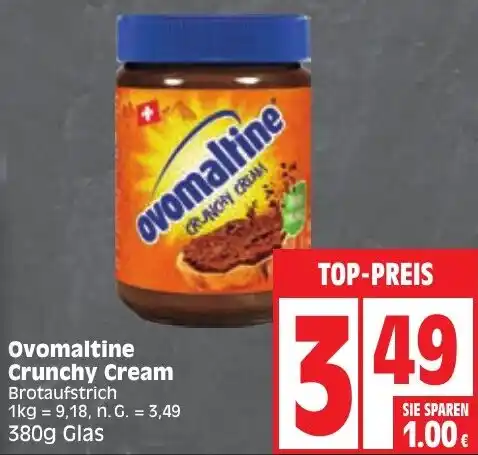 Ovomaltine Crunchy Cream Brotaufstrich 380 G Glas Angebot Bei Edeka