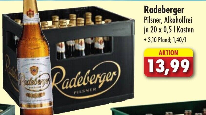 Radeberger Pilsner Alkoholfrei je 20 x 0 5 l Kasten Angebot bei Lösch