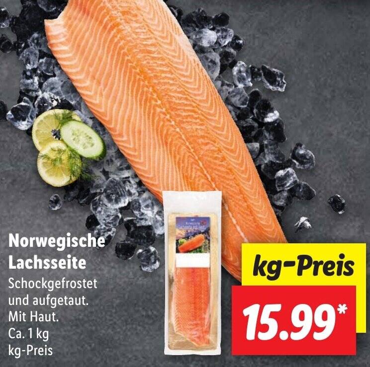 Norwegische Lachsseite Ca Kg Angebot Bei Lidl