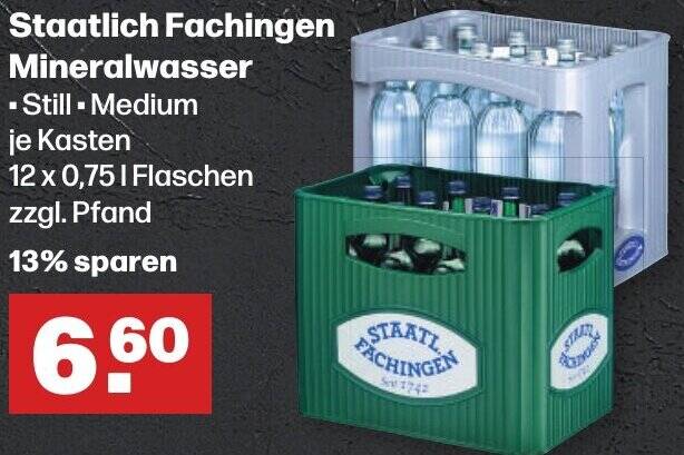 Staatlich Fachingen Mineralwasser 12 X 0 75 L Flaschen Angebot Bei