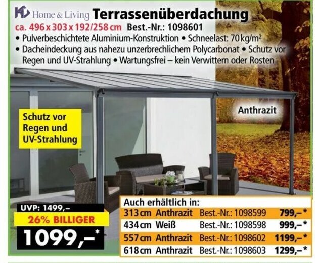 Terrassen Berdachung Angebot Bei Norma