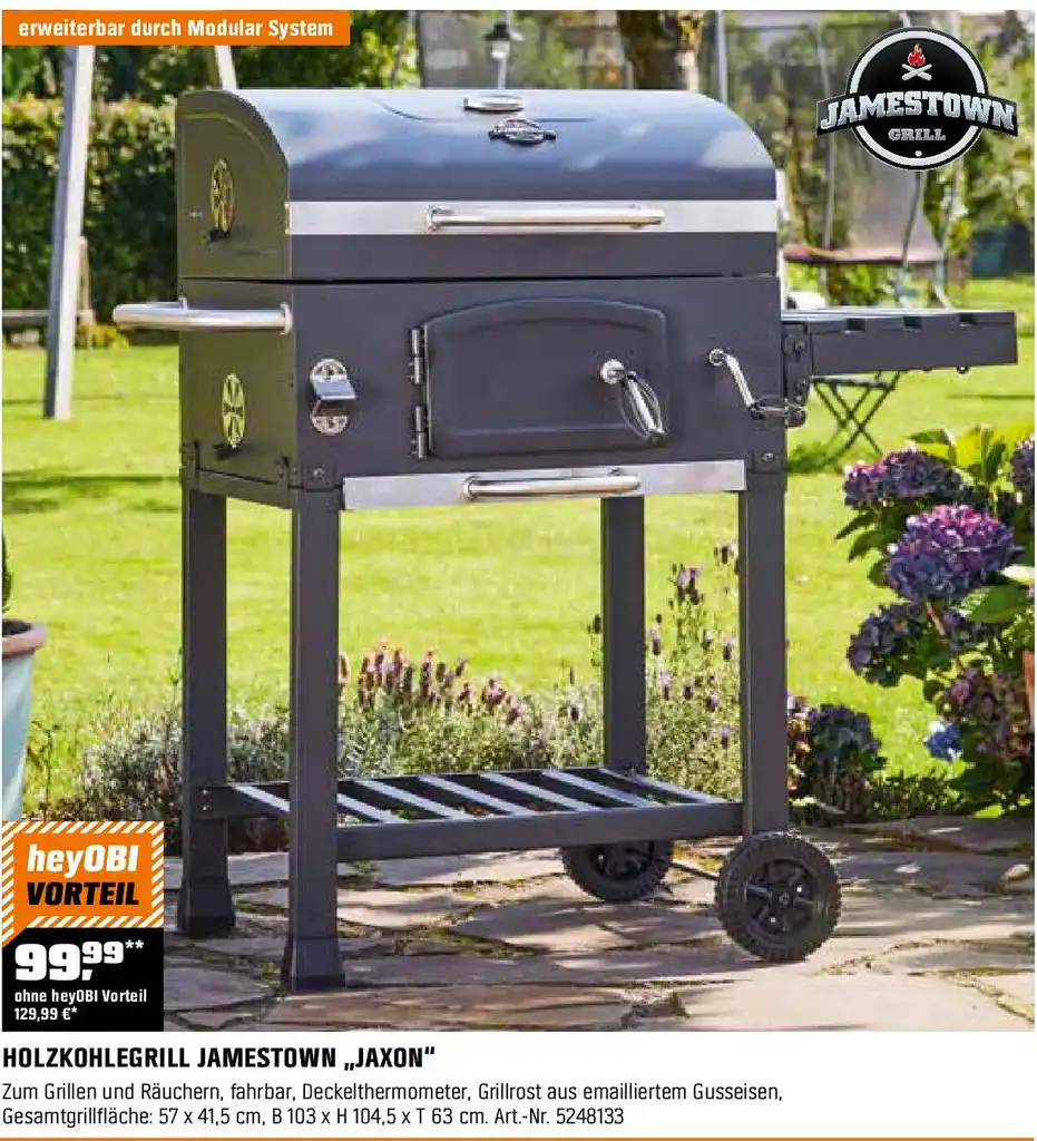 Jamestown Holzkohlegrill Jaxon Angebot Bei Obi