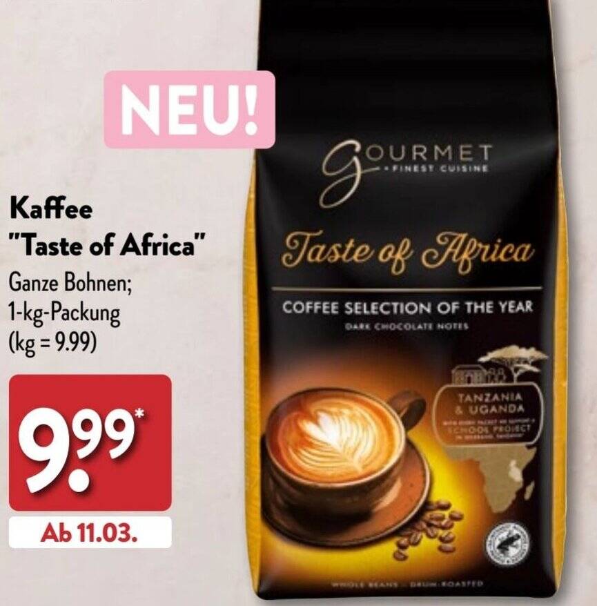 Gourmet Finest Cuisine Kaffee Taste Of Africa Kg Packung Angebot