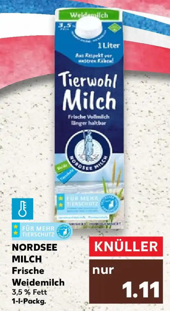 Nordsee Milch Frische Weidemilch L Packung Angebot Bei Kaufland