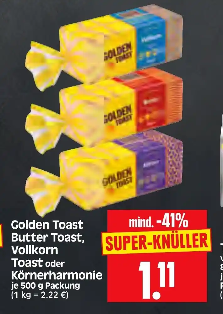 Golden Toast Butter Toast Vollkorn Toast Oder K Rnerharmonie G