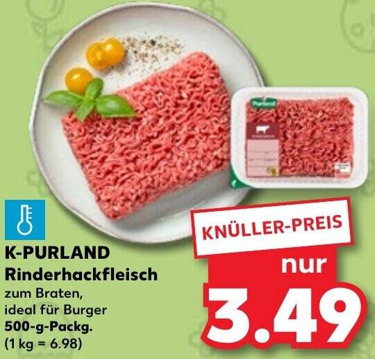 K Purland Rinderhackfleisch G Packg Angebot Bei Kaufland