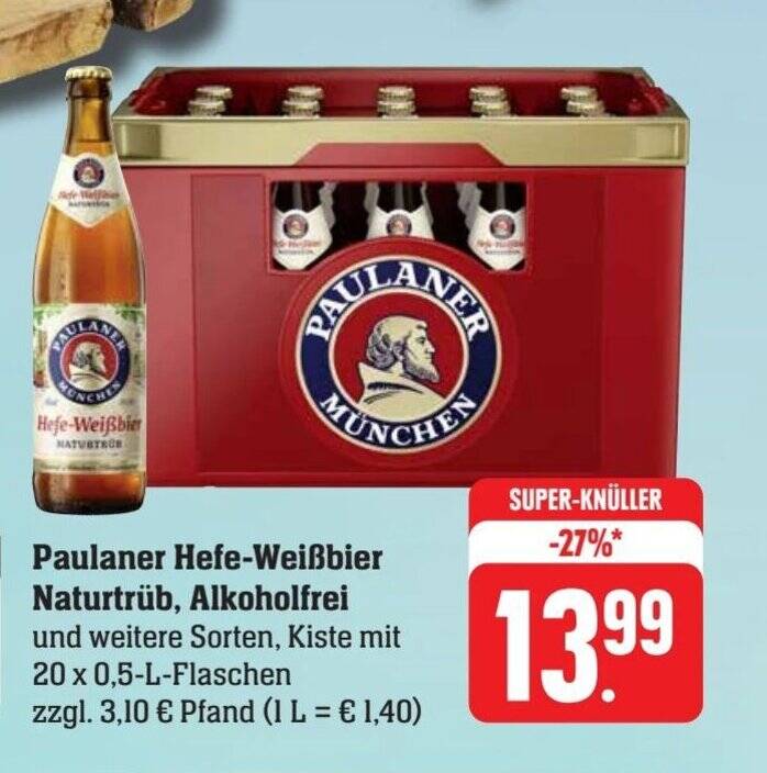 Paulaner Hefe Wei Bier Naturtr B Alkoholfrei X L Flaschen