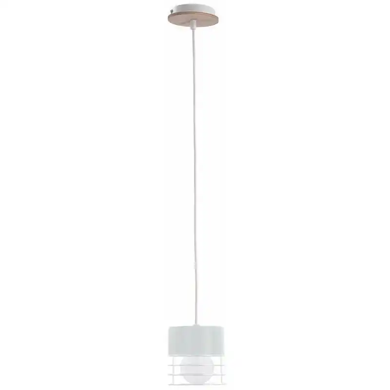 793 Casa Slim Pendelleuchte Weiß Holz 12cm 1x E27 Keter Lighting