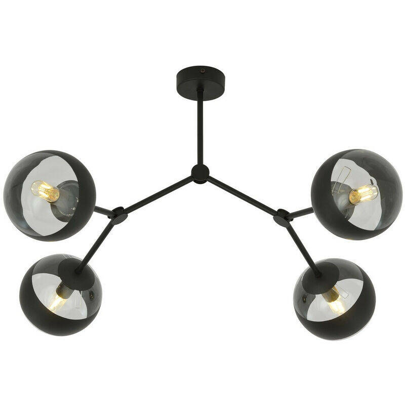 Emibig Lighting Emibig Space Schwarze Kugel Deckenleuchte Mit Klaren