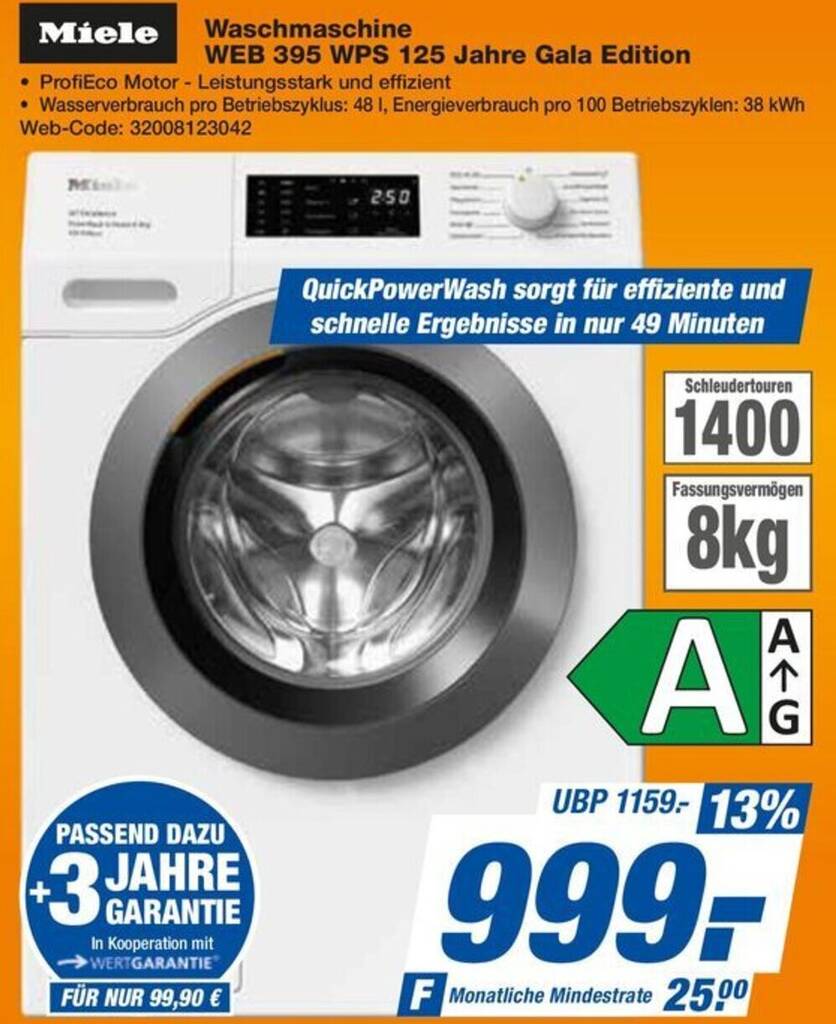 Miele Waschmaschine Web Wps Jahre Gala Edition Angebot Bei