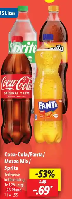 Coca Cola Fanta Mezzo Mix Sprite L Angebot Bei Lidl