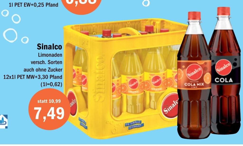 Sinalco Limonaden Versch Sorten Auch Ohne Zucker 12x11 PET MW 3 30