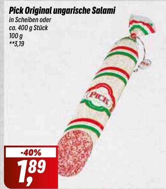 Pick Original ungarische Salami in Scheiben oder ca 400 g Stück