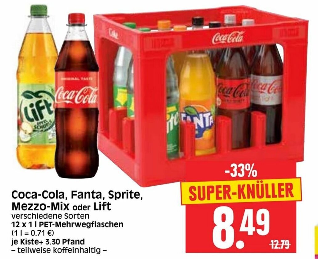 Coca Cola Fanta Sprite Mezzo Mix Oder Lift 12x1L Angebot Bei Edeka