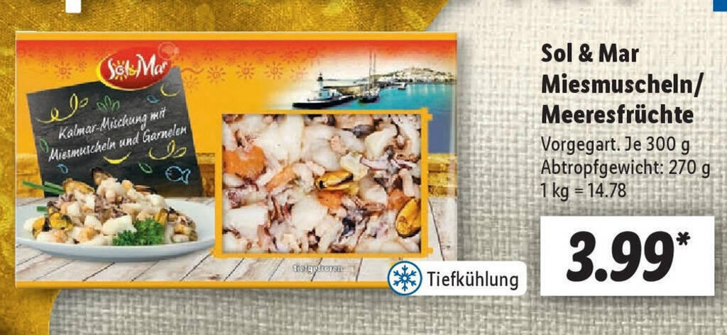 Sol Mar Miesmuscheln Meeresfrüchte 300g Angebot bei Lidl