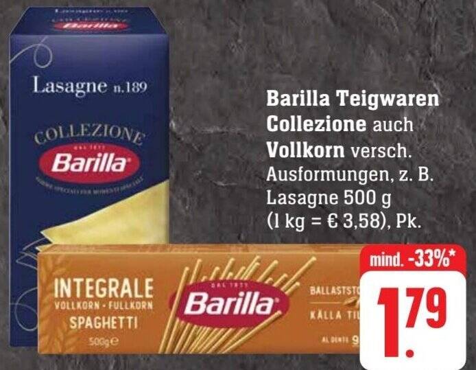 Barilla Teigwaren Collezione Auch Vollkorn G Angebot Bei Scheck In