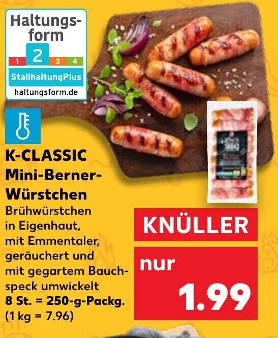 K CLASSIC Mini Berner Würstchen 250 g Packg Angebot bei Kaufland