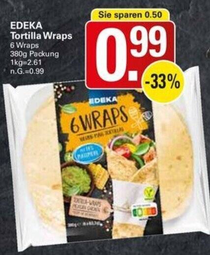 EDEKA Tortilla Wraps 380 G Packung Angebot Bei WEZ