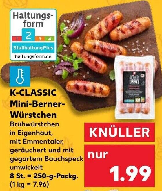 K CLASSIC Mini Berner Würstchen 250 g Packg Angebot bei Kaufland