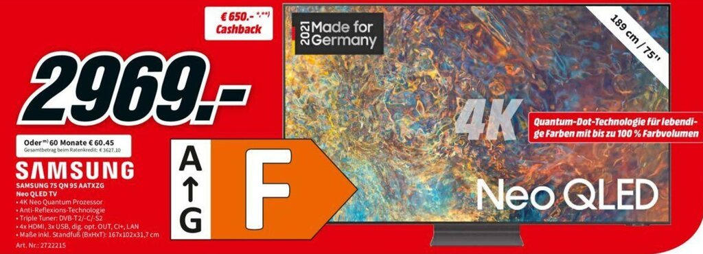 Samsung Qn Aatxzg Neo Qled Tv Angebot Bei Mediamarkt