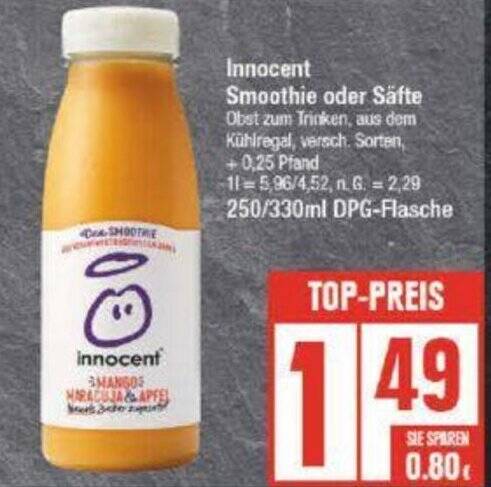 Innocent Smoothie Oder S Fte Ml Dpg Flasche Angebot Bei Edeka